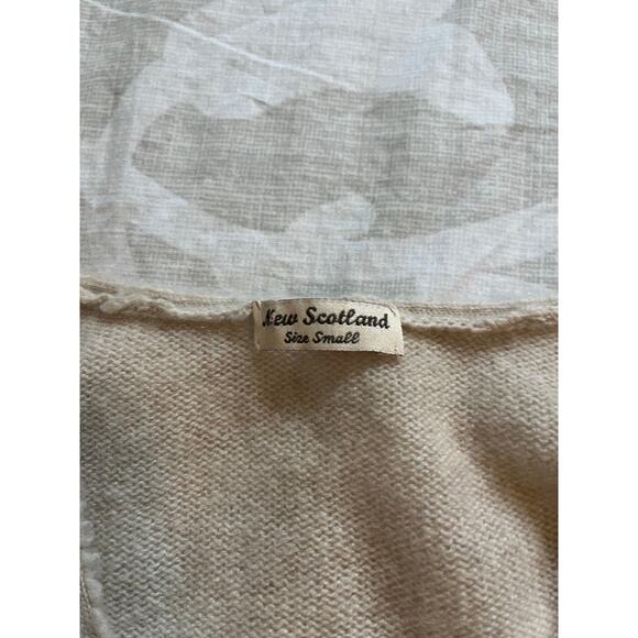 New Scotland cashmere beige oatmeal button up cardigan women’s small - Picture 3 of 8